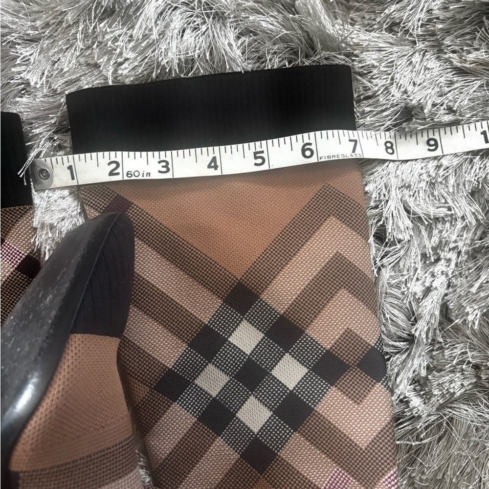 Burberry nova check calf High Boots logo heels leg warmer Sock striped shoes - Picture 2 of 8